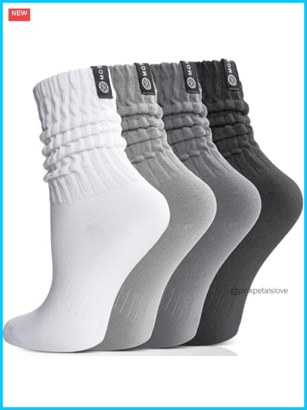 Cotton Slouch Socks for Women Men Calf Thin Scrunch Socks